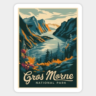 Vintage Poster of Gros Morne National Park Sticker